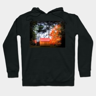 Red roof shed in Autumn Hoodie